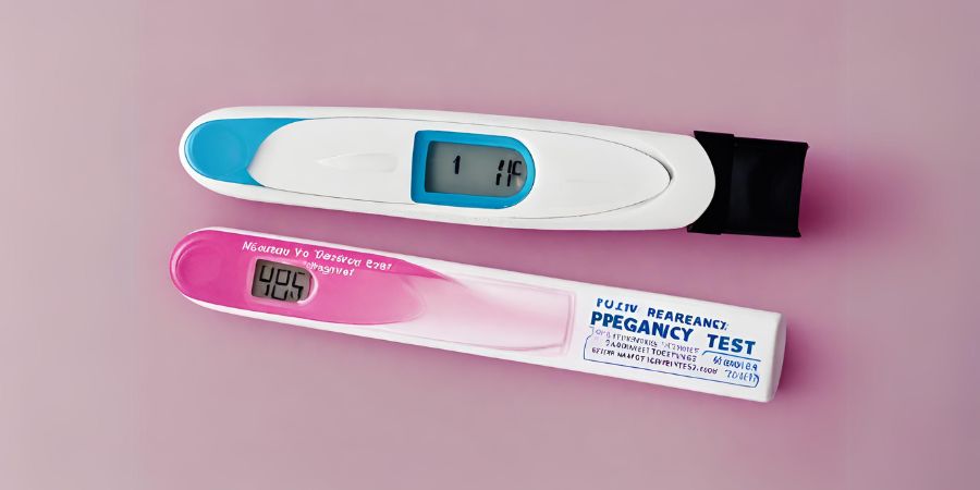 Schwangerschaftstest ein positives Ergebnis an